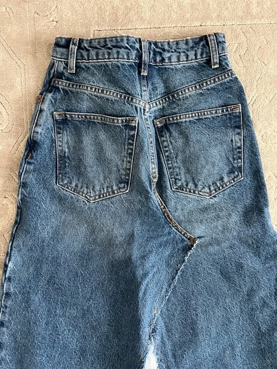 Topshop Dark Blue Denim Maxi Skirt - Picture 7 of 8